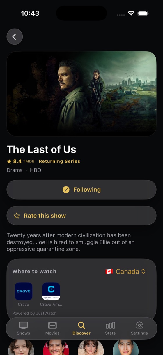 The Last of Us show detail with progress and next episode